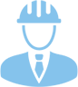 worker with a hard hat icon.